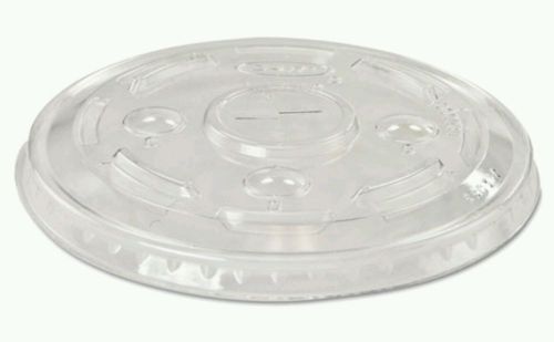 Clear PETE Straw Slot Lid for 12-oz. Plastic Cold Cup Case of 10 loc#505