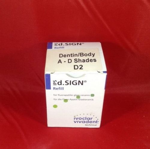 NEW Ivoclar IPS d.Sign Dentin/BodyA-D Shades D2-20g Porcelain Dental Lab Lot LA