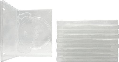 mediaxpo (10) STANDARD Clear Triple 3 Disc Hinged DVD Cases - #DV3R14CL