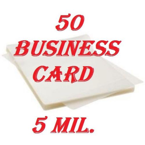 5 mil business card laminating laminator pouches sheets, 2-1/4 x 3-3/4   50 pk for sale
