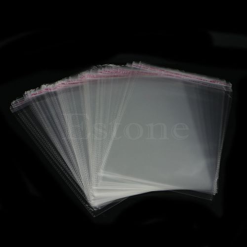 100pcs 16x24cm 6.3&#034;x9.45&#034; Self Adhesive Plastic Bag OPP Clear Jewelry Packaging