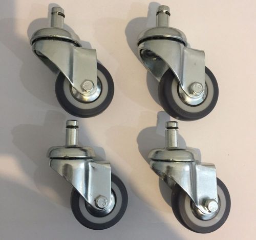 2&#034; Gray TPR Grip Ring Stem Casters (set of 4)