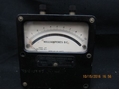 Western Electrical Instrument Corp Model 931 Milliamperes D.C. Meter - AS IS