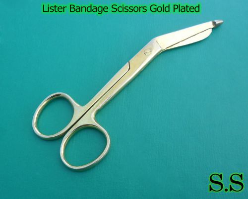 20 Lister Bandage Scissors 5.5&#034; Full Gold Plated