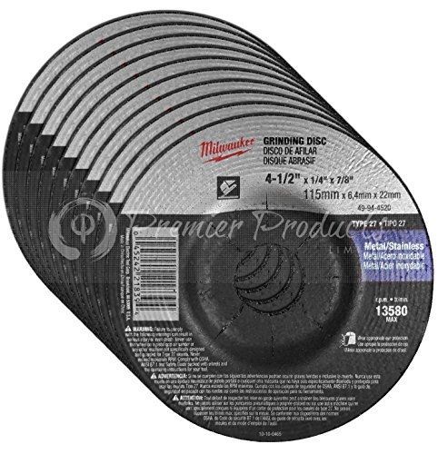 Milwaukee® 10 pack - 4 1 2 grinding wheel for grinders - aggressive grinding for for sale