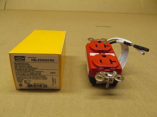 1 NIB HUBBELL HBL8300SGRA 8300SGRA RECEPTACLE NEMA 5-20R 20A 125V 2P 3W RED