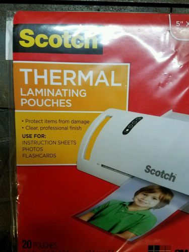 Scotch Thermal Laminating Pouches, 5 by 7 x20