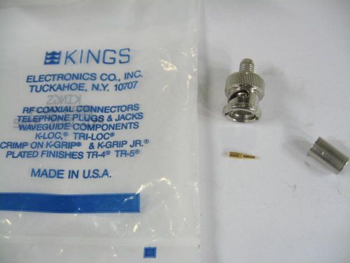 75x Kings 2025-59-9 BNC Connector Straight 75ohm Coaxial Cable RG59 RG59/U 75pcs