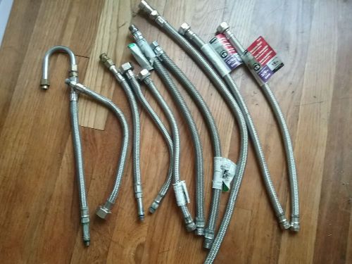 Lot of 14 braided stainless steel bath/kitchen water lines used great condition