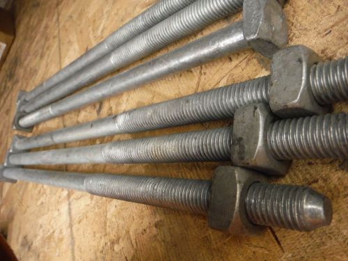5/8-11 x 16&#034; square bolt (6pcs) hot dipped galvanized for sale