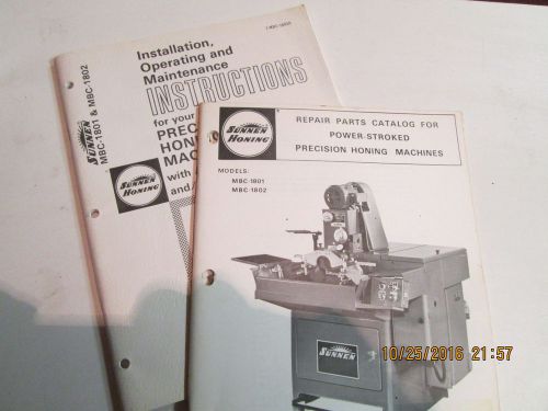 SUNNEN MBC1801-MBC1802 repair and operation instuction booklet nt Kwik-way,