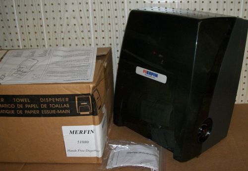 MERFIN Paper Towel HANDS FREE Dispenser 51080 NO TOUCH Commercial BLACK USA New