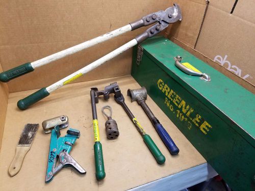 Rare Greenlee 1910 ,Cable cutter,Cable Stripper,Puller,Cable Ratchet Bender KIT