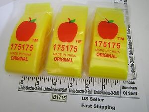 3 bags of 100 1.75&#034; x 1.75&#034; 2 mill plastic zip seal bags all 3 yellow clear new for sale