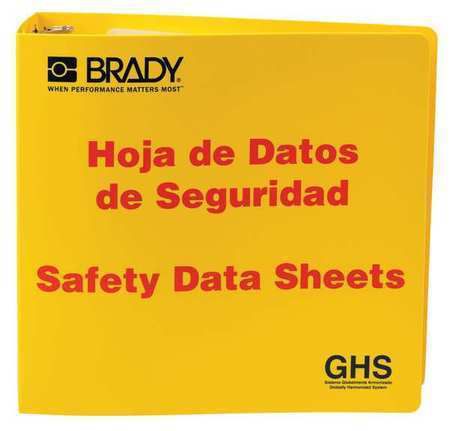 Safety Data Sheets (SDS), Right to Know Binder, Brady, 121186