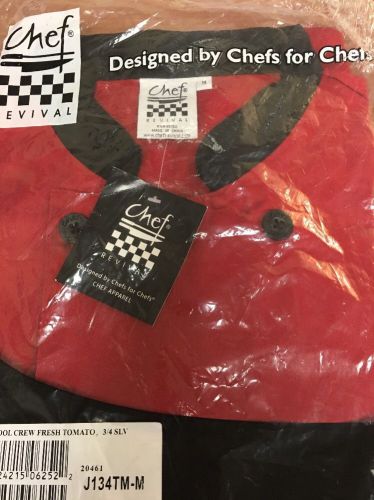 CHEF REVIVAL BASIC CHEF JACKET COOL CREW FRESH TOMATO SIZE M. SLEEVES