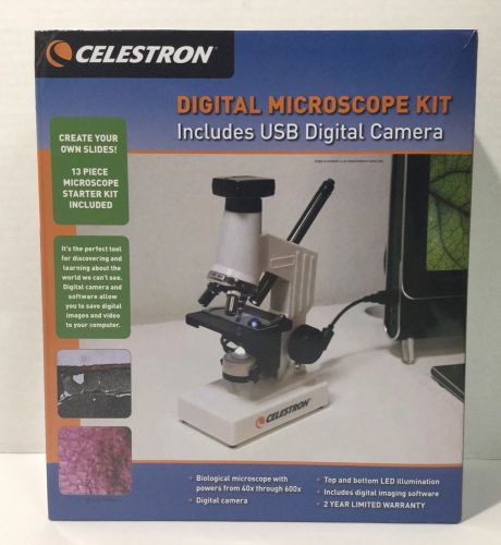 New celestron digital microscope 44321 with digital camera, open box usb science for sale
