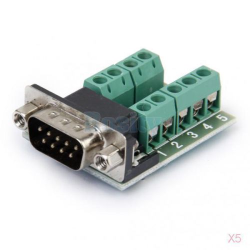 5Pcs RS232 to DB9 D SUB Male Connector 9Pin Adapter Signal Terminal Board Module