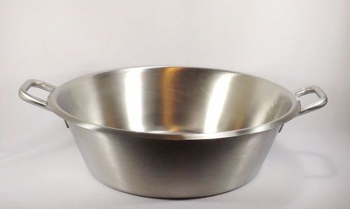 US LEGION UTENSILS HUGE COMMERCIAL 19 1/2&#034; DIAMETER ROUND STAINLESS HANDLED PAN