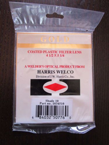 Harris Shade 10 Welding Helmet Gold Plastic Filter Lens 4.50 x 5.25 1034510