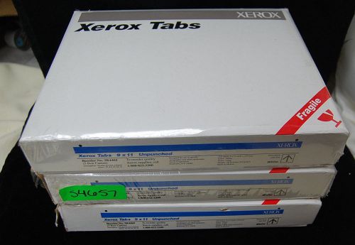 Xerox Tabs 9x11 Unpunched 5 Box Carton 3R4405 - 3 Packs of 250 Sheets [S4657]