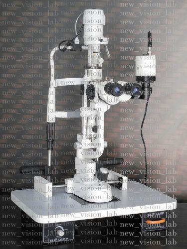 Slit lamp haag streit type 3 step with beam splitter,c mount &amp; camera attcahment for sale