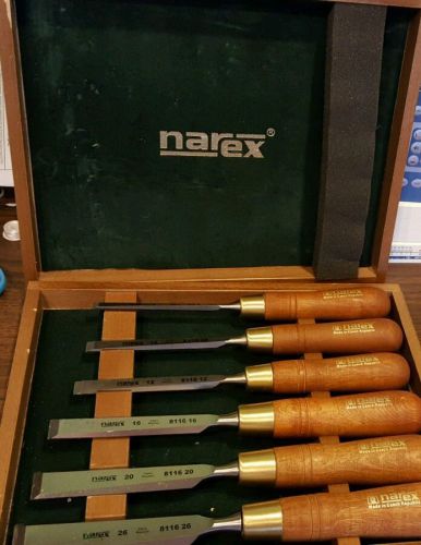 Narex (Made in Czech Republic) 6 Pc Chisel Set in Wood Box