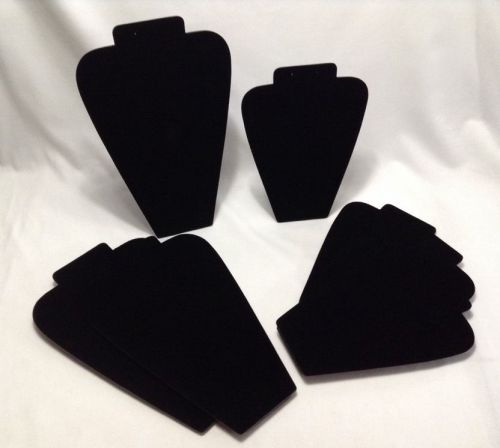 Black Velvet Jewelry Easels Lot of 7 Two Sizes Necklace Earrings Display