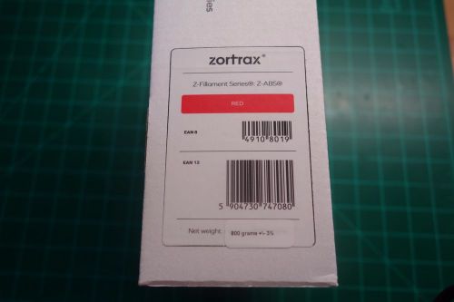 ZORTRAX 3D PRINTER PRINTING FILAMENT RED Z-ABS 1.75MM ABS M200 INVENTURE
