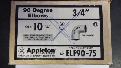 ( NEW )  APPLETON  ELF90-75  EXPLOSION PROOF ELBOW  3/4 X 90 DEGREE
