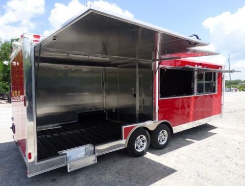 Concession trailer 8.5&#039; x 24&#039; red smoker concession trailer for sale