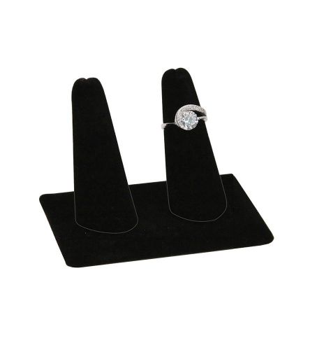 2 fingers display black velvet jewelry ring display showcase display stand for sale