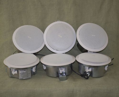 Lot 6 extron si 3ct lp full-range 8 ohm ceiling speaker 4” low profile back can for sale