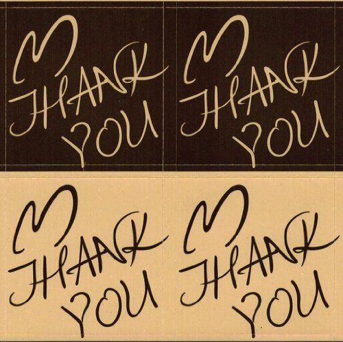 Lsw set of 120 coffee/milk-colored &#034;thank you&#034; stickers for sale