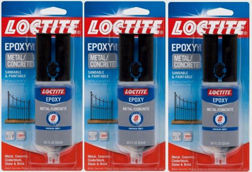 3  .85 oz LOCTITE Epoxy Metal &amp; Concrete 2-Part Adhesive High Strength 1919325