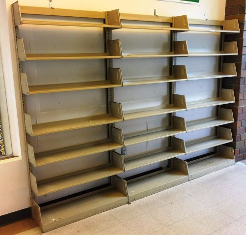 Used cantilever metal library shelving - bookcase , book storage single sided for sale