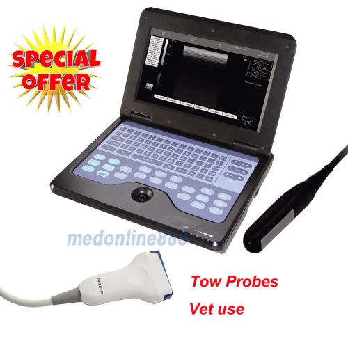 US Seller VET Veterinary Ultrasound Scanner Machine Rectal +Linear Tow probes