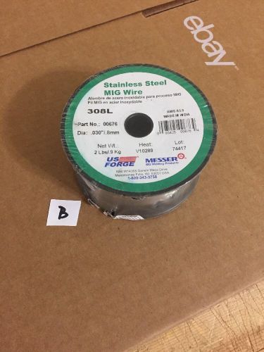 US Forge 2 lb Spool .030 308L Stainless Steel Mig Welding Wire Free Shipping