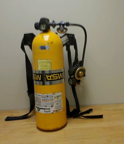 MSA SCBA AIR BREATHING TANK &amp; Back Straps And Value Connect &amp; Air Mask Valve