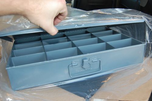 Case of 4 new durham 113-95 steel 16 compartment part hardware storage box for sale