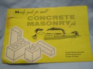 Handy Guide for Small Concrete Masonry Jobs Vintage Portland Cement Assoc 1957