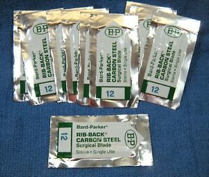 Bard-Parker Stainless Steel Surgical Blades No. 12 371212 Lot of 10