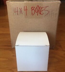 NEW 75 Square White Gift Boxes Mugs Figurines 4&#034; x 4&#034; x 4&#034; 4x4 Wedding Lot Set