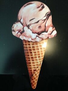 EXCD LARGE WAFFLE CHOCOLATE SWIRL CONE ICE CREAM WALL DECOR ICE CREAM SHOP