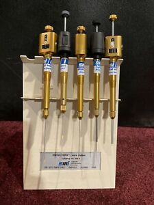 LOT OF 5 SMI Digital Adjust Micro/Pettor Various Volumes 5-30, 20-100, &amp; RACK!