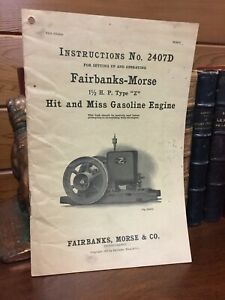 Fairbanks Morse Type Z 1 1/2 HP Hit Miss Engine Manual Plus