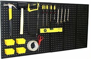 3 Pack Black Plastic Pegboard Panels 72x16&#034; or 48x24&#034; Hight Garage Tool Pegboard