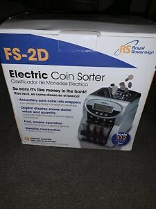 Royal Sovereign Electric Coin Sorter, 2 Rows of Coin Counting,Patented Anti-Jam