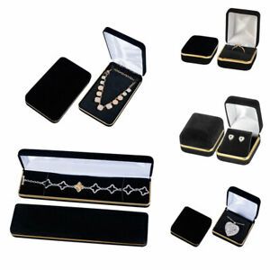 Black Velvet Jewelry Box Assortment - Set of 5