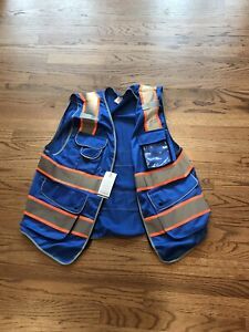 JK Safety High Visibility 7-Pocket Zip Front Safety Vest Large L